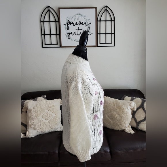 Kimberly Hope NWT Vintage 90's Boho Chic Floral Embroidered Sweater Size M - Picture 9 of 12